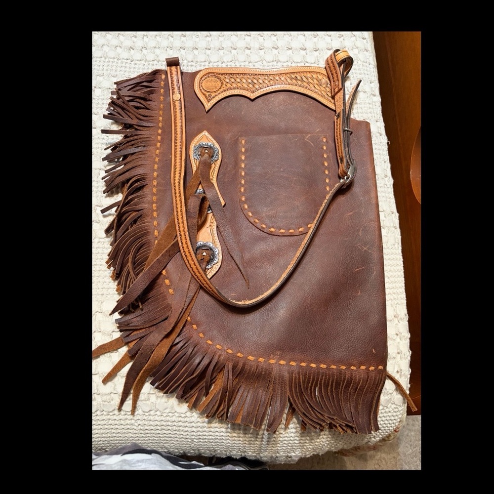 New Handmade Hand-Tooled Cowhide Leather Purse